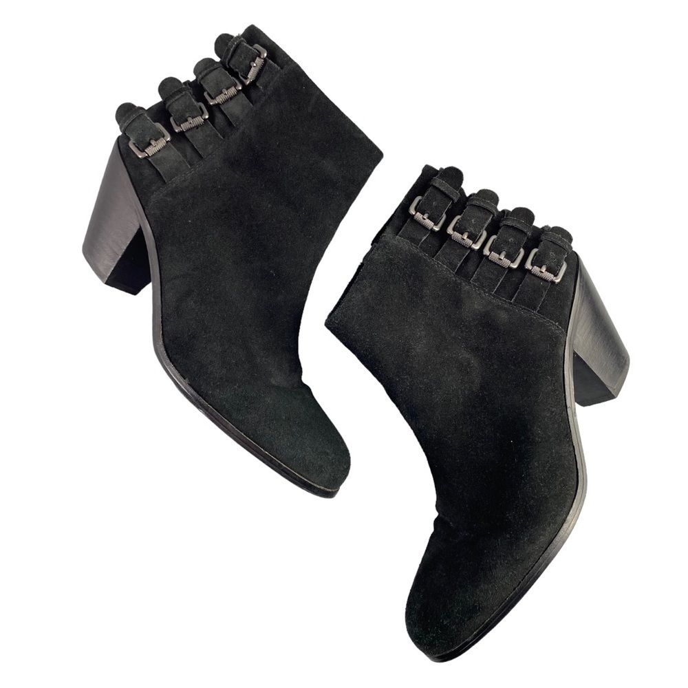 Sam Edelman LUCCA suede block heel buckle detail ankle boots, 9M